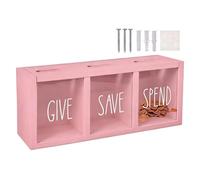 Money Saving Box - Wooden Wall Mount Clear Window Organizer | Savings box