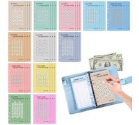 Money Saving Challenge Inserts - 100 Envelope Challenge Binder Sleeves A6-6-Ring Budget Cards | Envelopes & Mailing Supplies For Savings Planner, 48Pcs Money Saving Binder Trackers
