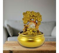 Money Tree Statue Lucky Tree Bonsai Style Feng Shui Ornament Decor EU Plug