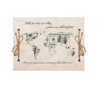 Money Wrapping Tool | Wooden Packaging Clip | World Map Clip, Travel Fund Packing, World Map Wooden Packaging, World Map Money Travel Fund Packing for Cash, Card, Bank Card, Credit Card, Colore