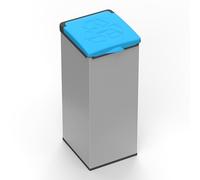 Mongardi 7421C02 4' 4’ Otto, Portasacco per Raccolta differenziata in Resina di PP, Facile da Montare, Adatto a Sacchi da 80-110 L, Ambienti Interni ed Esterni, 32L x 35P x 80H cm, Blu e Grigio