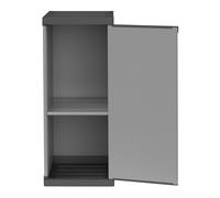 mongardi: Armadietto in resina di PVC e PP, 1 Anta, 1 Ripiano, Facile da Montare, Modular System, Resistente, Adatto ad ambienti Interni ed Esterni, 34L x 40P x 85H cm, Grigio e Nero