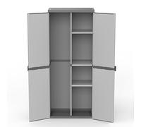 mongardi: Armadio Porta-Scope in resina di PVC e PP, 2 Ante, Facile da Montare, Modular System, Resistente, Adatto ad ambienti Interni ed Esterni, 68L x 40P x 165H cm, Grigio e Nero