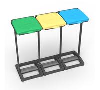 Mongardi: Mr. B Tris, Portasacco per Raccolta differenziata in resina di PP, Facile da Montare, per Sacchi da 80-110 L, Resistente, Ambienti Interni ed Esterni, 97Lx36Px80H cm