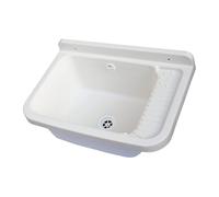 Lavabo lavatoio in resina antiurto per esterno cm 60x48x28h completo accessori