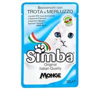 Monge 24 Buste Simba 100 GR. Cibo per Gatti BOCCONCINI (Salmone E ORATA/Trota E MERLUZZO) (Trota E MERLUZZO)