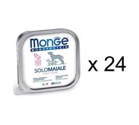 Monge Alimento Cibo Umido per Cani Monoproteico 100% Maiale 24pz da 150gr