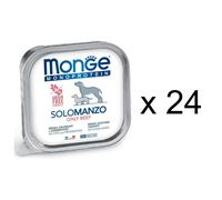 Monge Alimento Cibo Umido per Cani Monoproteico 100% Manzo 24pz da 150gr