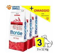 Monge All Breeds Adult Active con Pollo - 1 / 2 / 3 Sacchi da 12 kg - cane, cani