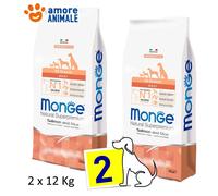 Monge All Breeds Adult Salmone e Riso - 1 / 2 / 3 Sacchi da 12 kg - Cane, cani