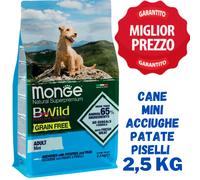 Monge Cane BWild Grain Free Acciughe con Patate e Piselli Mini Adult 2.5 Kg - 2+ sacchi