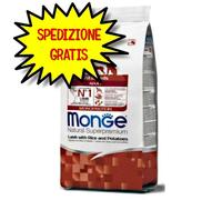 MONGE CANE CROCCHETTA ALL BREEDS ADULTO CON AGNELLO,RISO E PATATE12 KG