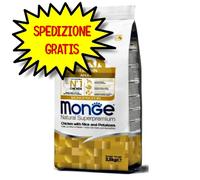 MONGE CANE CROCCHETTA ALL BREEDS ADULTO POLLO, RISO E PATATE 2,5 KG