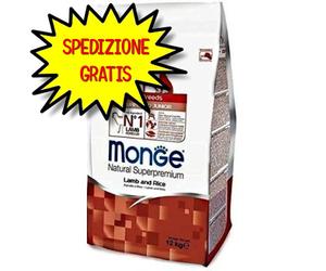 MONGE CANE CROCCHETTA ALL BREEDS PUPPY & JUNIOR AGNELLO E RISO 12 KG