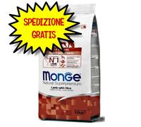 MONGE CANE CROCCHETTA ALL BREEDS PUPPY & JUNIOR AGNELLO E RISO 2,5 KG