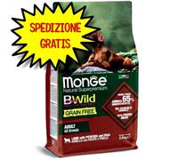 MONGE CANE CROCCHETTA BWILD GRAIN FREE ALL BREEDS ADULT AGNELLO, PATATE 2,5 KG