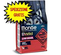 MONGE CANE CROCCHETTA BWILD LOW GRAIN ALL BREEDS ADULTO CERVO 2,5 KG