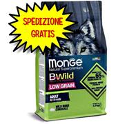 MONGE CANE CROCCHETTA BWILD LOW GRAIN ALL BREEDS ADULTO CINGHIALE 2,5 KG
