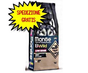 MONGE CANE CROCCHETTA BWILD LOW GRAIN ALL BREEDS ADULTO CON OCA 12 KG