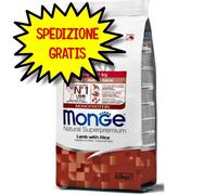 MONGE CANE CROCCHETTA MINI PUPPY & JUNIOR AGNELLO E RISO 2,5 KG