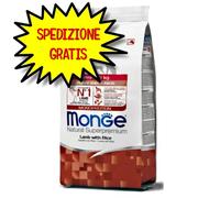 MONGE CANE CROCCHETTA MINI PUPPY & JUNIOR AGNELLO E RISO 7,5 KG