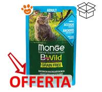 MONGE BWILD CAT GRAIN FREE ADULT BOCCONCINI ACCIUGHE & ORTAGGI 85 GR.
