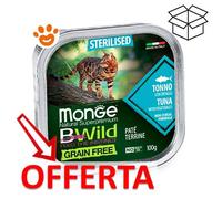 MONGE BWILD CAT GRAIN FREE STERILISED PATE' TONNO & ORTAGGI 100 GR.