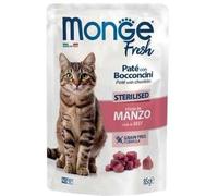 Monge Cat Fresh Patè con Bocconcini Sterilizzato Ricco in Manzo Busta 85gr