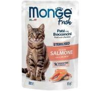 Monge Cat Fresh Patè con Bocconcini Sterilizzato Ricco in Salmone Busta 85gr