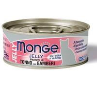 Monge Jelly Adult cottura al vapore 80 gr: Pezzetti di Tonno del Pacifico con Gamberetti