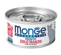 Monge Cat Monoprotein Pezzetti Solo Manzo - Lattina da 80 Gr - CONFEZIONE RISPARMIO