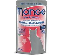 Monge Cat Natural Busta Multipack 24x80G TONNO CON POLLO E GAMBERI