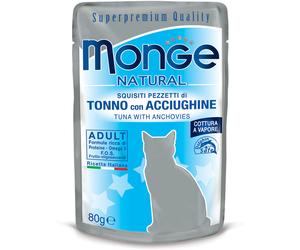 Monge Cat Natural Busta Multipack 24x80G TONNO E ACCIUGHINE