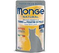Monge Cat Natural Kitten Tonno con Fegatini di Pollo Busta 80g