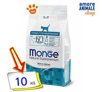 Kitten pollo - Monge Natural Superpremium Secco Gatto 10 Kg