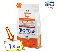 Monge Cat Natural Superpremium Sterilizzato Anatra Cibo Secco Gatti 1,5/10 Kg