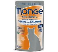 MONGE NATURAL TONNO CON SALMONE BUSTE 80 GR.