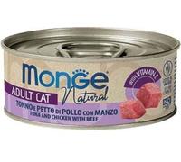 Monge Natural Scatoletta 80 gr: Tonno, Petto di Pollo e Manzo