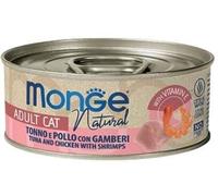 MONGE Natural Cat Tonno con pollo e gamberetti 80g