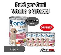 Monge Cane Fresh Bocconi in Paté Vitello con Ortaggi Puppy 400 g - 1 pz