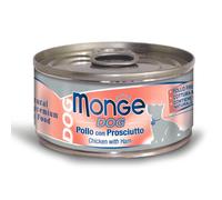Monge Dog Adult Pezzetti Gluten Free 95 gr Pollo con prosciutto - confezione da 6 pezzi - Cibo umido per cani - 1° ORDINE? scegli lo sconto BZR5 / BZR20 + 200 punti fedeltà