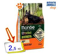 Monge Dog Bwild Grain Free Mini Adult Anatra e Patate Cibo Secco Cani 2,5 Kg