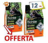 Monge Dog Bwild Grain Free Puppy Junior All Breed Anatra e Patate Cani 2,5/12 Kg