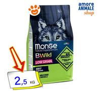 Monge Dog Bwild Low Grain Adult All Breeds Cinghiale Cibo Secco Cani 2,5/12 Kg