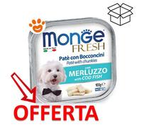 MONGE FRESH PATE' E BOCCONCINI CON MERLUZZO 100 GR.