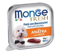 Monge Fresh Paté Bocconcini Con Anatra Cibo Umido Per Cani Adulti 100g