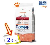 Monge Dog Natural Superpremium Adult Mini Salmone Cani 800 Gr/2,5/7,5 Kg