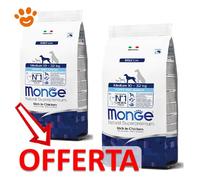 Monge Natural Medium Puppy & Junior Ricco di Pollo: 12 kg