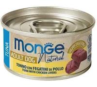 Monge Dog Natural Tonnetto Striato con Fegatini di Pollo Lattina 90g