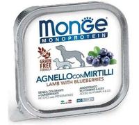 150 g Monge Monoprotein Alimento Completo Monoproteico Cibo Umido Paté con Frutta per Cani Adulti con Agnello e Mirtilli Grain e Gluten Free